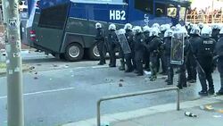 Anti G20 protest in Hamburg News Clip