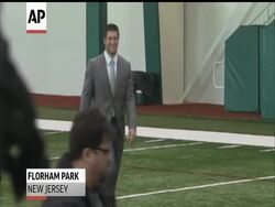 The New York Jets introduced quarterback Tim Tebow to the media Monday. AP Sports Writer Rachel Cohen was there, and explains how Tebow will fit in with his new team and coexist with Jets starting quarterback Mark Sanchez. (March 26) News Clip
