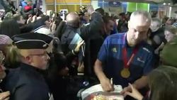 CLEAN : French national handball team returns home world title winners News Clip