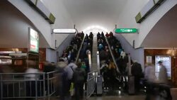 Russia, Saint Petersburg, Metro system - Time lapse Stock Footage