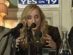 SPEECH: Musician Melissa Etheridge on plant based medicine and prohibition at the BuddhaFest Pre-Event Press Conference on Prop 19 at Hollywood CA. (Footage by WireImage Video/GettyImages) Stock Footage
