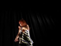 Low move. Girl dancing in theater. Stock Footage