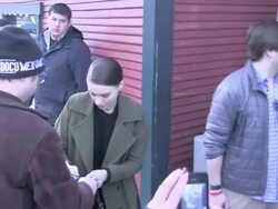 Rooney Mara arrives at Sky Lodge in Park City, UT. Stock Footage