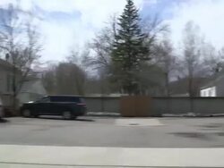 MS POV Shot of middle class suburban neighborhood / Detroit, Michigan, United States Stock Footage