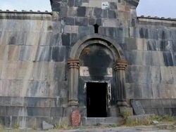Amberd castle,faÃƒÂ§ade of Vahramashen church Stock Footage