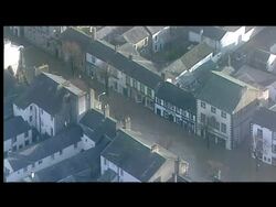 UK: Aerials of flood devastation at Cockermouth  News Clip