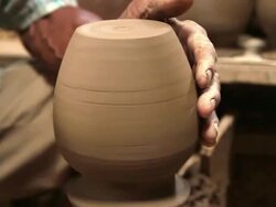 Making Clay Pot on a Potter's Wheel Stock Footage