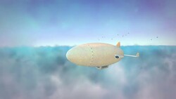 Air ship fantasy travel Stock Footage