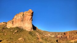 Shadows move across the face of sandstone cliffs. Stock Footage