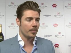 INTERVIEW - Josh Henderson on his experience on the show 'Dallas' at  Moet & Chandon Toasts The 139th Kentucky Derby Stock Footage