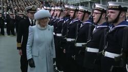 Prince Charles and Camilla at HMS Prince of Wales Welcome Ceremony News Clip