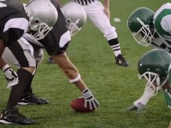 SLO MO, MS, American football players tackling on field, Staten Island, New York, USA Stock Footage