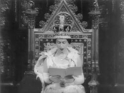 Queen Elizabeth II Gives Speech at State Opening of Parliament Stock Footage
