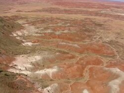 WS AERIAL TD DS View of Painted Desert at Tiponi point / Arizona, United States Stock Footage