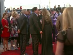 Harrison Ford, Jon Favreau, Olivia Wilde, Daniel Craig at the Cowboys & Aliens UK Premiere at London England. (Footage by WireImage Video/Getty Images Entertainment Video) Stock Footage