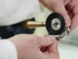 Polishing dental prosthesis Stock Footage