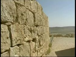 Streets of ancient Nabataean city Ovdat, Israel Stock Footage