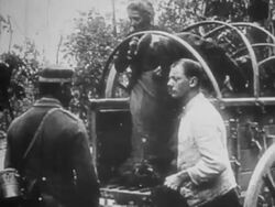 WWI refugees loaded into wagons Stock Footage