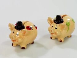 MS Shot of Piggybanks / Saarburg, Rhineland Palatinate, Germany Stock Footage