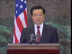 Welcome ceremony, joint presser, adds Bush mtg Wen News Clip