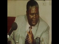 SYND 11 5 76 RHODESIAN NATIONALIST LEADER NKOMO SPEAKS TO PRESS CONFERENCE IN NAIROBI News Clip