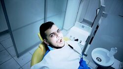 Man at the dentist Stock Footage