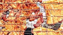 Grilled pork Stock Footage