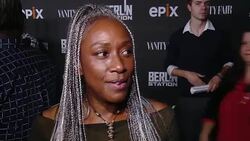 INTERVIEW - April Grace on what makes the series different from other CIA/espionage shows at EPIX Los Angeles Premiere of ï¿½Berlin Stationï¿½ Stock Footage