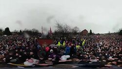 Ashbourne Shrovetide Football Match 2018 Stock Footage