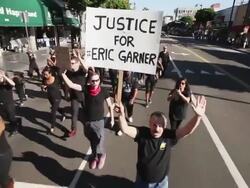 black shooting deaths protested in Hollywood Stock Footage