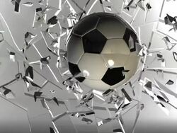 (HD1080) Football Breaking Glass Stock Footage