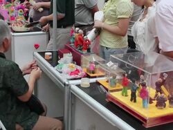 MS Chinese folk arts and crafts-Dough figurines/xian,shaanxi,China Stock Footage