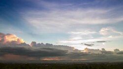 colorful dramatic sky with cloud at sunset Stock Footage
