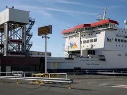 Ferries Cross The Channel From Calais Stock Footage