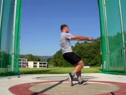 HD:Locked down, Shot of male hammer thrower in action Stock Footage