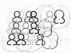 USERS - female, dense, pure black dots (LOOP) Stock Footage