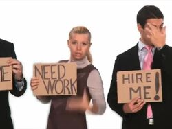 HD DOLLY: Unemployed Business People Stock Footage