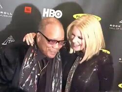 Quincy Jones, Carrie Keagan at 28th Annual Rock and Roll Hall Of Fame Induction Ceremony - Arrivals 4/18/2013 in Los Angeles, CA.(Footage by WireImage Video/Getty Images Entertainment Video) Stock Footage