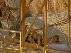 CU AERIAL ZO Shot of Kitty Hawk Wright Brothers Memorial / North Carolina, United States Stock Footage