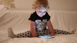 Digital Tablet and Girl Stock Footage