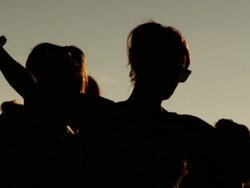 Dancing in sunset Stock Footage