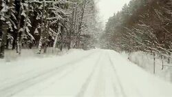Winter road Stock Footage