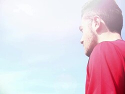 Soccer player red card. Lens flare. Stock Footage