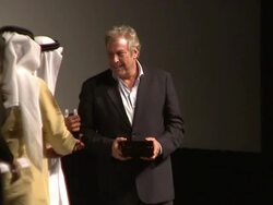 2008 Dubai International Dubai Film Festival Charles Roven Award Stock Footage