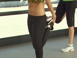 Jamie of The Pussycat Dolls (L) and Estella Warren at the Muscle Milk Stock Footage