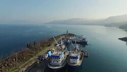 Heli-Shot of Lighthouse Stock Footage