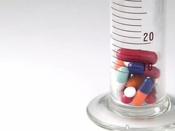 Pills in the flask Stock Footage