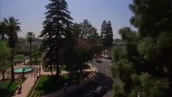 HA, PAN small town square Stock Footage