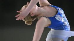 SLO MO TU Female figure skater doing a layback spin Stock Footage