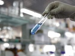Scientist checking a test tube Stock Footage